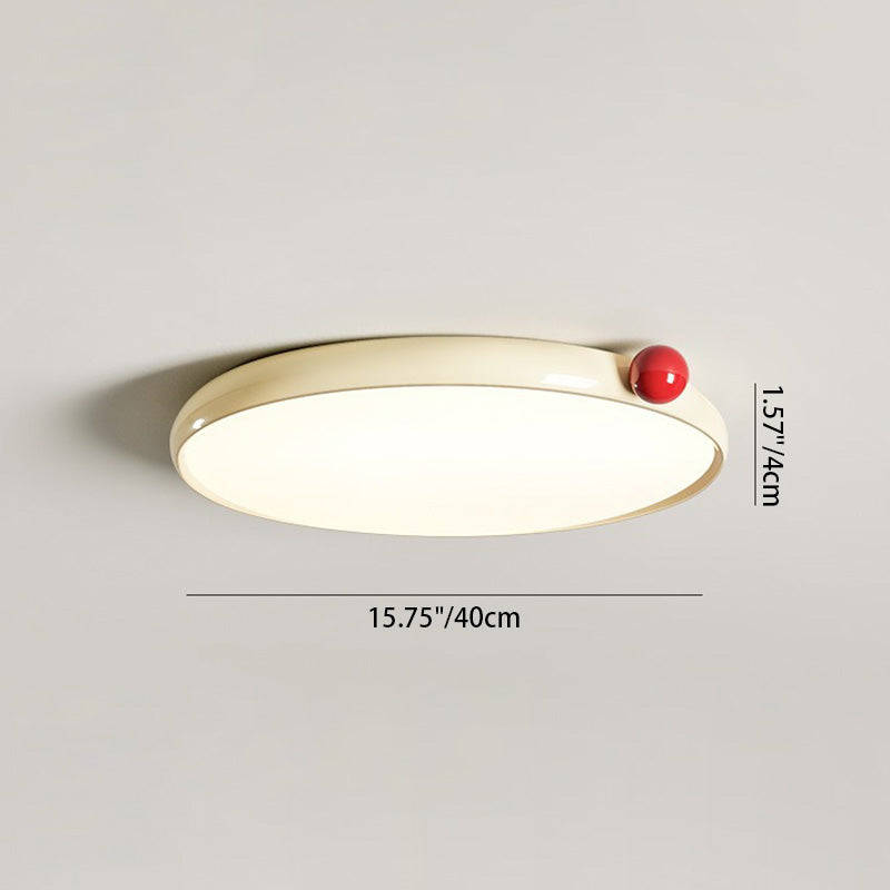 Modern Minimalist Round Small Beans Iron PVC LED Flush Mount Ceiling Light For Living Room