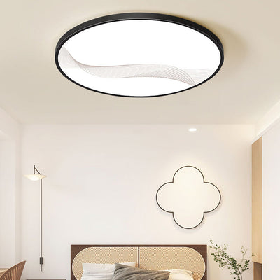 Modern Minimalist Round Square Rectangle Line Iron Frame Acrylic Shade LED Flush Mount Ceiling Light For Living Room