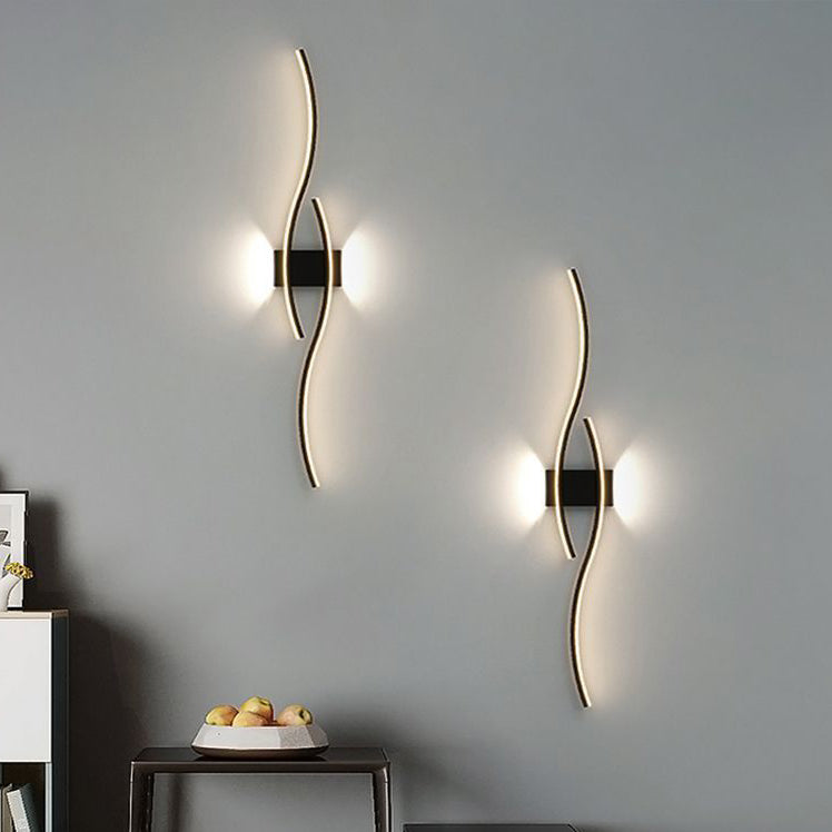 Modern Minimalist Geometric Long Strip Iron Acrylic LED Wall Sconce Lamp For Hallway