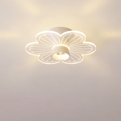 Contemporary Nordic Lotus Rose Plum Blossom Iron Acrylic LED Semi-Flush Mount Ceiling Light For Hallway