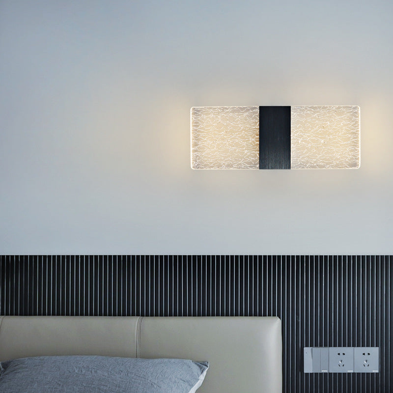 Moderne minimalistische Rechteck Feder Himmel Acryl Aluminium LED Wandleuchte Lampe für Wohnzimmer 