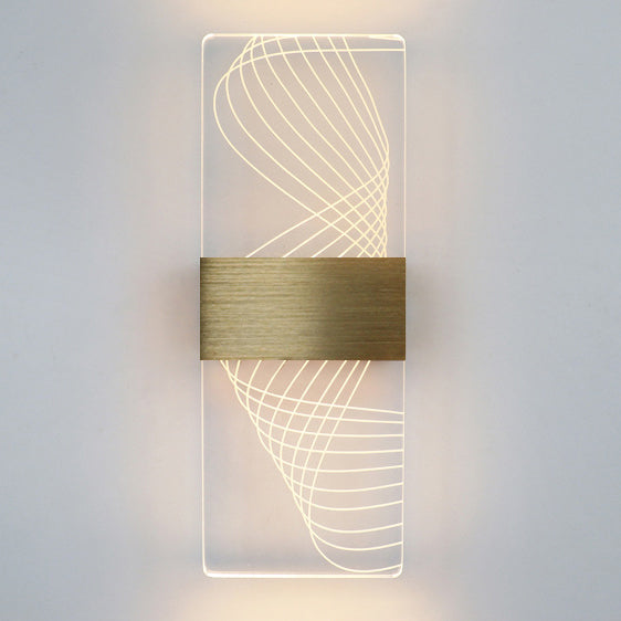 Moderne minimalistische Rechteck Feder Himmel Acryl Aluminium LED Wandleuchte Lampe für Wohnzimmer 