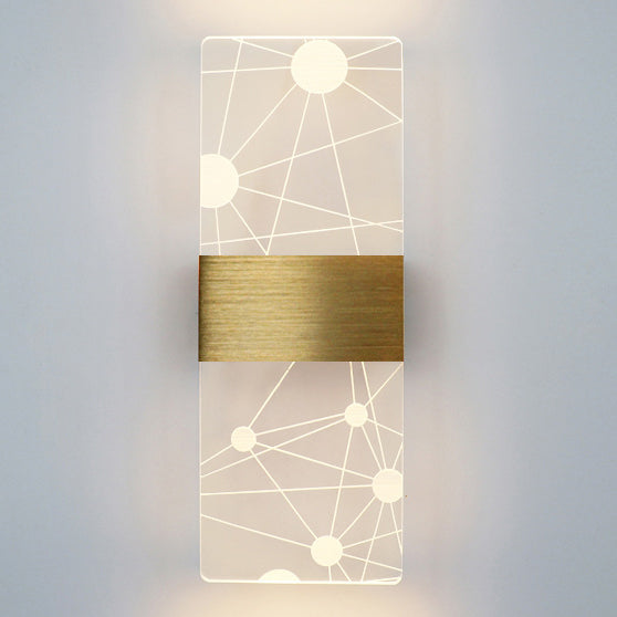 Moderne minimalistische Rechteck Feder Himmel Acryl Aluminium LED Wandleuchte Lampe für Wohnzimmer 