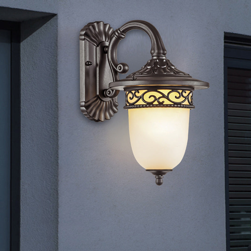 Zeitgenössische Retro-Wandleuchte mit wasserdichter Uhr zum Aufhängen, Blumenzweig-Muster, Aluminiumglas, 1-flammig, für die Terrasse im Freien 