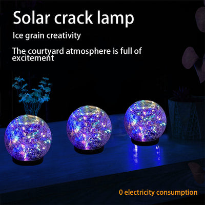 Modern Simplicity Solar Waterproof Cracked Glass Ball ABS LED Landscape Lighting Outdoor Light For Garden