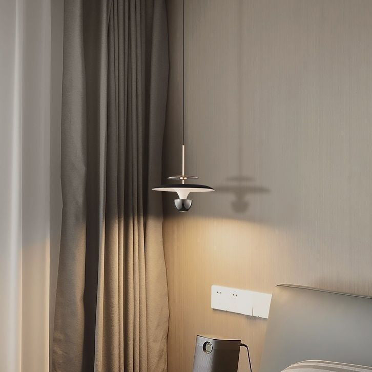 Moderne Luxus Hebbare Fliegende Untertasse Geradlinige Aluminium Acryl LED Pendelleuchte Für Schlafzimmer 