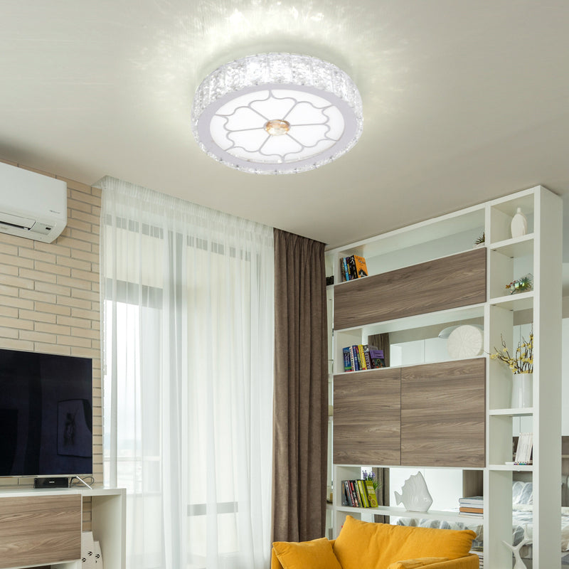 Moderne Luxus Runde Aluminium Kristall LED Unterputz Deckenleuchte Für Wohnzimmer 