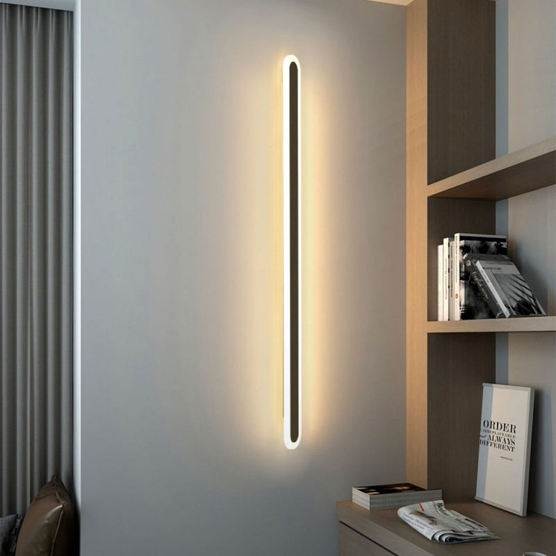 Moderne minimalistische Rechteck lange Linie Eisen Acryl LED Wandleuchte Lampe für Wohnzimmer 