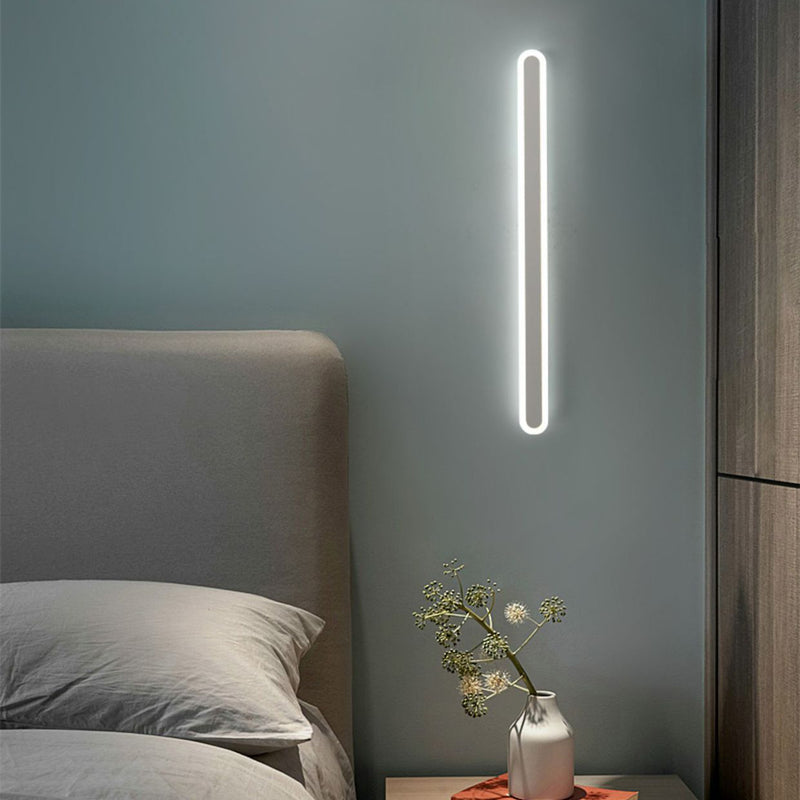 Moderne minimalistische Rechteck lange Linie Eisen Acryl LED Wandleuchte Lampe für Wohnzimmer 