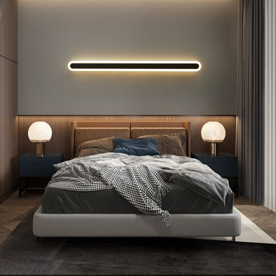 Moderne minimalistische Rechteck lange Linie Eisen Acryl LED Wandleuchte Lampe für Wohnzimmer 