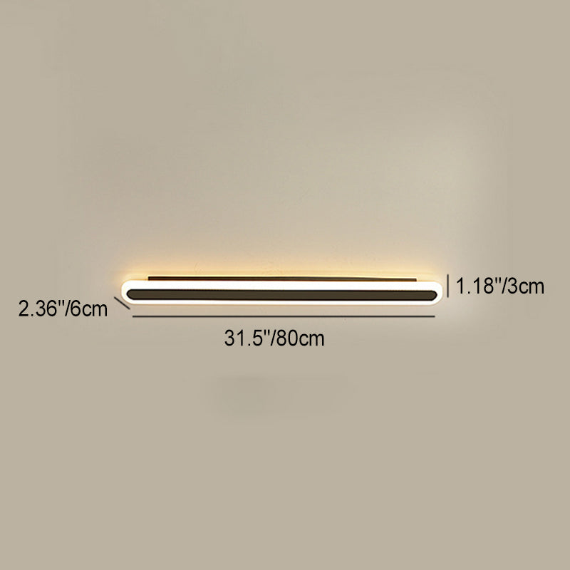 Moderne minimalistische Rechteck lange Linie Eisen Acryl LED Wandleuchte Lampe für Wohnzimmer 