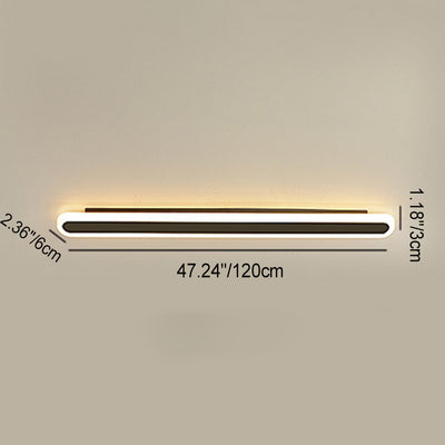 Moderne minimalistische Rechteck lange Linie Eisen Acryl LED Wandleuchte Lampe für Wohnzimmer 