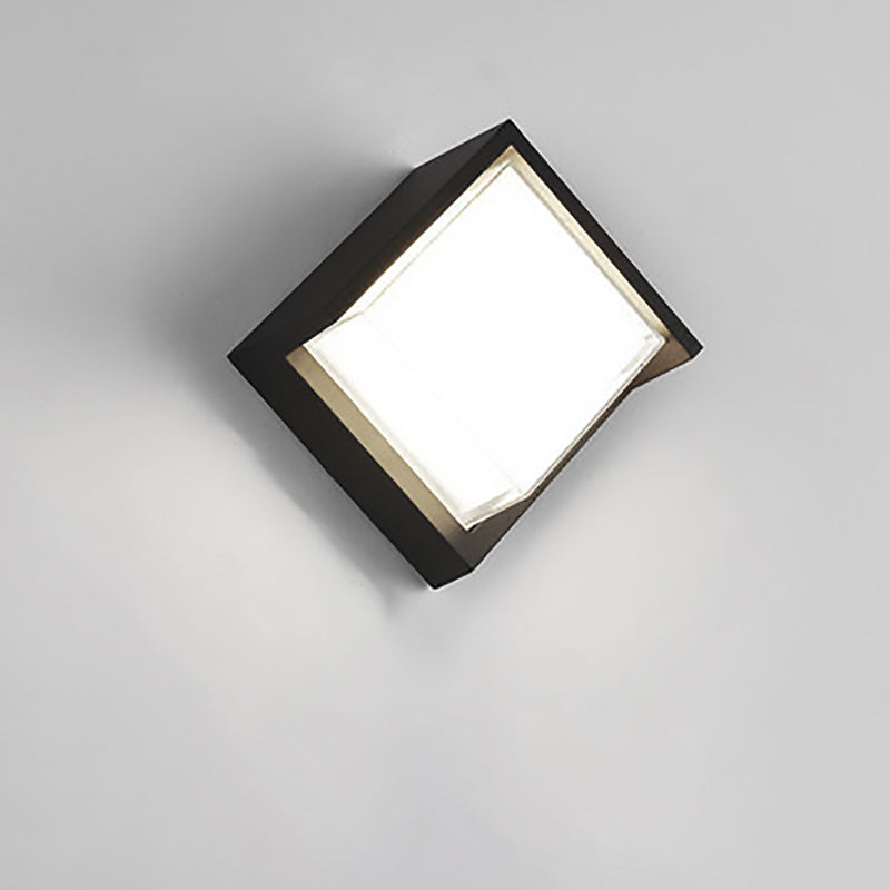 Modern Minimalist Waterproof Round Square Plastic Acrylic LED Wall Sconce Lamp For Garden