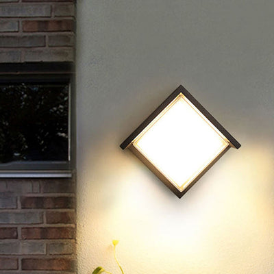 Modern Minimalist Waterproof Round Square Plastic Acrylic LED Wall Sconce Lamp For Garden