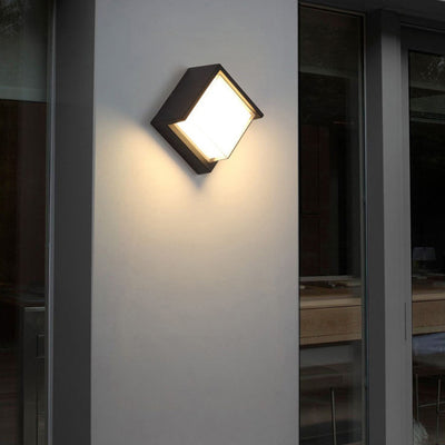 Modern Minimalist Waterproof Round Square Plastic Acrylic LED Wall Sconce Lamp For Garden