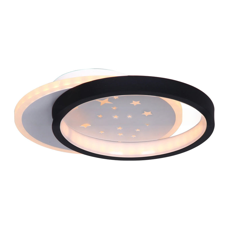 Moderne minimalistische Stern geometrische Runde Eisen Acryl LED Semi-Flush Mount Deckenleuchte für Schlafzimmer 