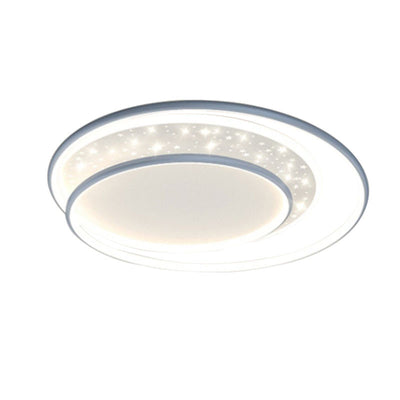 Contemporary Nordic Combo Round Star Iron Silicone Acrylic LED Flush Mount Ceiling Light For Bedroom