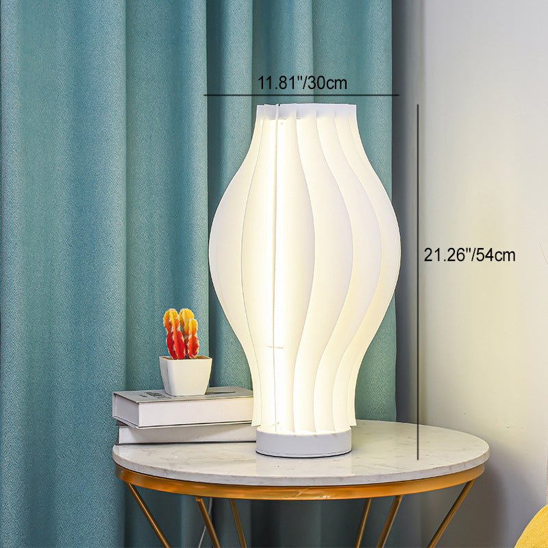 Contemporary Creative Decorative Pleated Hula Wave Shaped Iron Acrylic LED Table Lamp For Bedroom