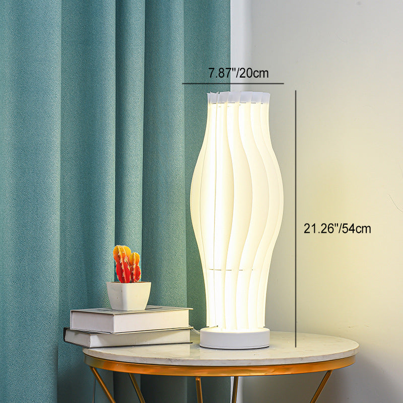 Contemporary Creative Decorative Pleated Hula Wave Shaped Iron Acrylic LED Table Lamp For Bedroom