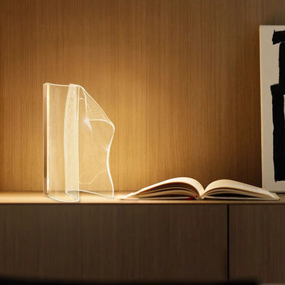 Contemporary Creative Irregular Transparent Aluminum Acrylic LED Table Lamp For Bedroom