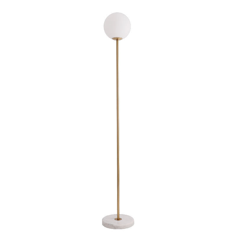 Moderne minimalistische Eisen Marmor Glas Runde Basis High Pole 1-Licht Stehlampe für Wohnzimmer 