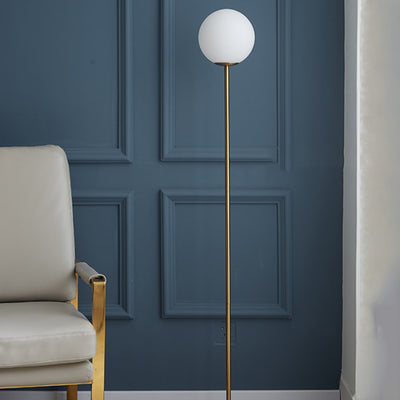 Moderne minimalistische Eisen Marmor Glas Runde Basis High Pole 1-Licht Stehlampe für Wohnzimmer 