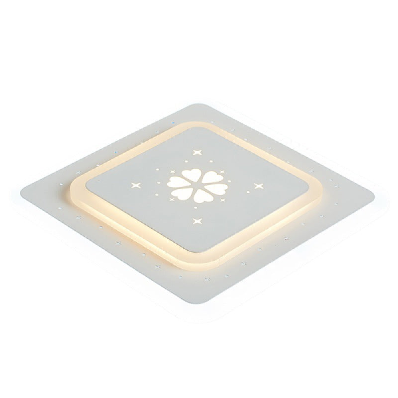 Modern Simplicity Concealed Installation Square Shape Hardware Acrylic LED Flush Mount Ceiling Light For Hallway