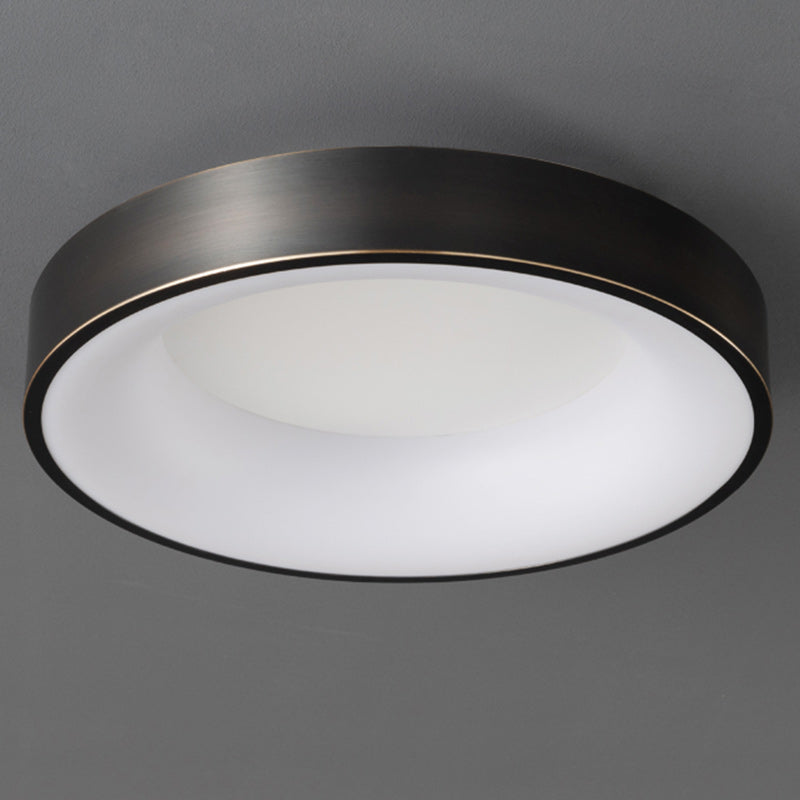 Modern Minimalist Round Copper Acrylic LED Flush Mount Ceiling Light For Living Room