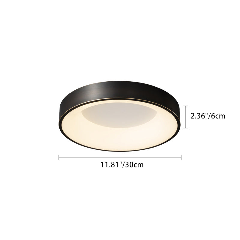 Modern Minimalist Round Copper Acrylic LED Flush Mount Ceiling Light For Living Room