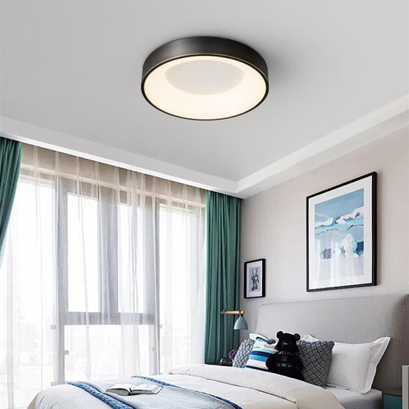 Modern Minimalist Round Copper Acrylic LED Flush Mount Ceiling Light For Living Room