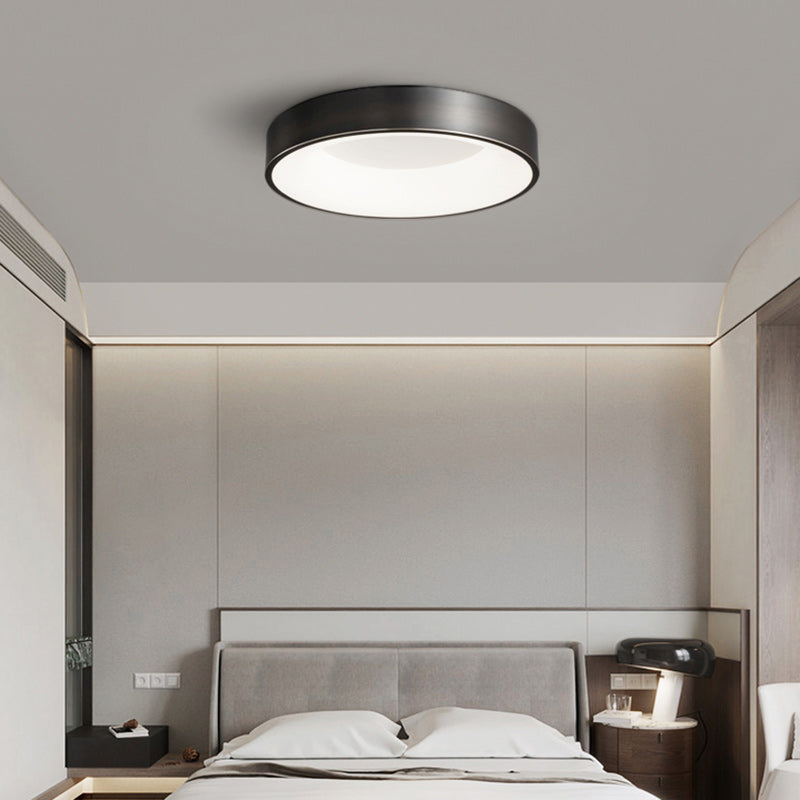 Modern Minimalist Round Copper Acrylic LED Flush Mount Ceiling Light For Living Room