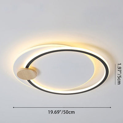 Contemporary Nordic Round Ring Aluminum Iron Acrylic LED Flush Mount Ceiling Light For Bedroom