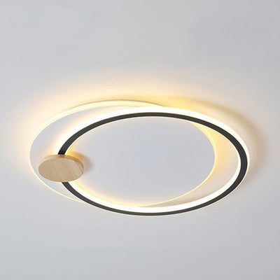 Contemporary Nordic Round Ring Aluminum Iron Acrylic LED Flush Mount Ceiling Light For Bedroom