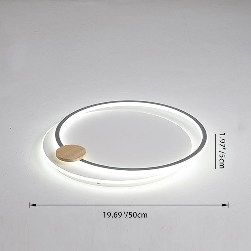 Contemporary Nordic Round Ring Aluminum Iron Acrylic LED Flush Mount Ceiling Light For Bedroom