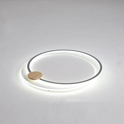 Contemporary Nordic Round Ring Aluminum Iron Acrylic LED Flush Mount Ceiling Light For Bedroom