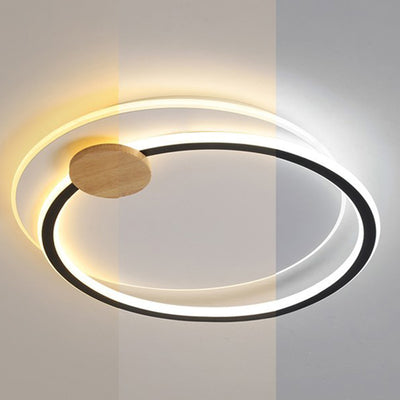 Contemporary Nordic Round Ring Aluminum Iron Acrylic LED Flush Mount Ceiling Light For Bedroom