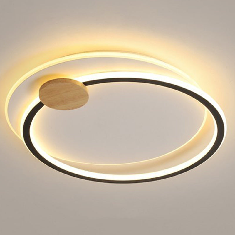 Contemporary Nordic Round Ring Aluminum Iron Acrylic LED Flush Mount Ceiling Light For Bedroom