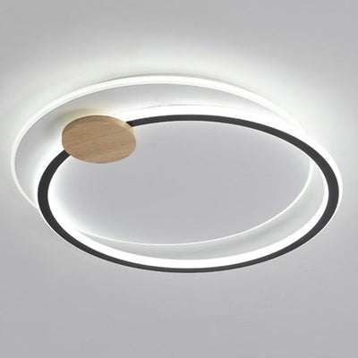 Contemporary Nordic Round Ring Aluminum Iron Acrylic LED Flush Mount Ceiling Light For Bedroom