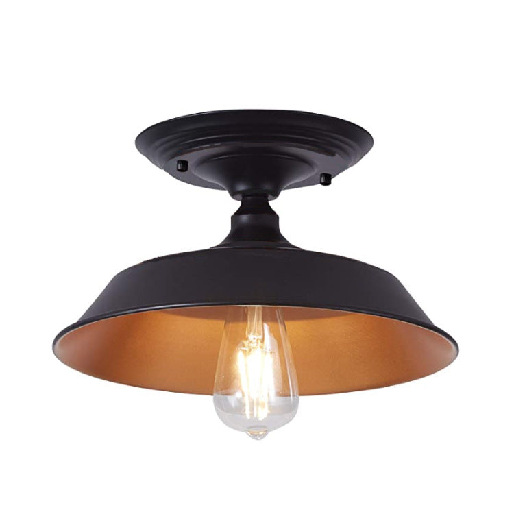 Contemporary Industrial Oil Rubbed Bronze Finish Iron 1-Light Semi-Flush Mount Ceiling Light For Dining Room