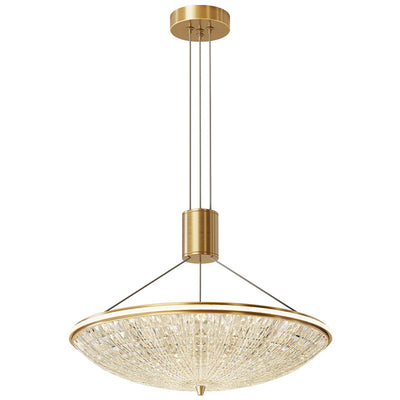 Modern Luxury Round Brass Acrylic LED Pendant Light For Bedroom