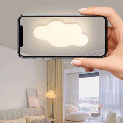 Moderne unbedeutende Creme Cloud Eisen PE LED Unterputz Deckenleuchte für Schlafzimmer 