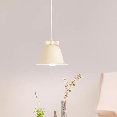 Contemporary Nordic Iron Mini Bow Bell-Shaped 1-Light Pendant Light For Living Room