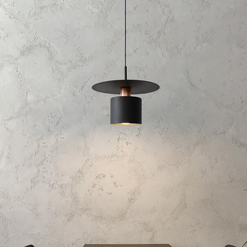 Modern Minimalist Hammered Metal Shade Iron 1-Light Pendant Light For Dining Room