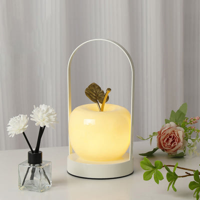 Contemporary Creative USB Portable Iron Glass Apple LED Table Lamp Night Light For Bedroom