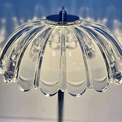 Modern Luxury Transparent Glass Pumpkin Lampshade USB LED Table Lamp For Bedroom