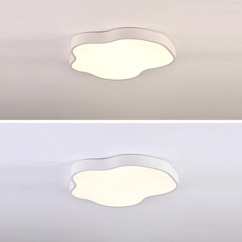 Modern Minimalist Cream Cloud Iron Acrylic LED Flush Mount Ceiling Light For Bedroom