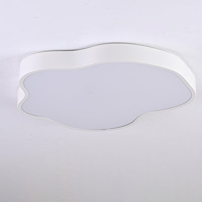 Modern Minimalist Cream Cloud Iron Acrylic LED Flush Mount Ceiling Light For Bedroom