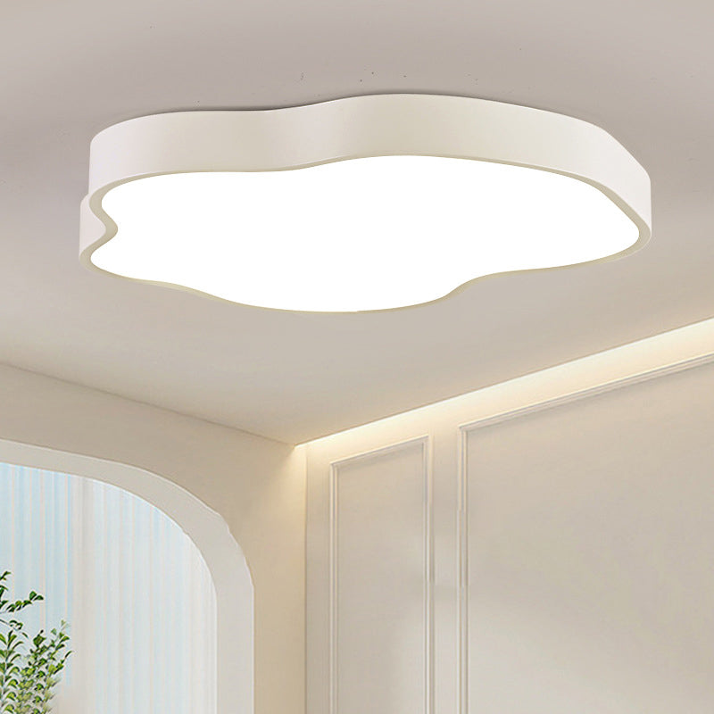 Modern Minimalist Cream Cloud Iron Acrylic LED Flush Mount Ceiling Light For Bedroom