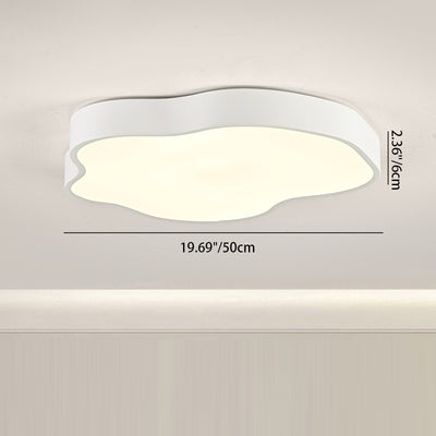 Modern Minimalist Cream Cloud Iron Acrylic LED Flush Mount Ceiling Light For Bedroom