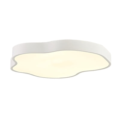 Modern Minimalist Cream Cloud Iron Acrylic LED Flush Mount Ceiling Light For Bedroom